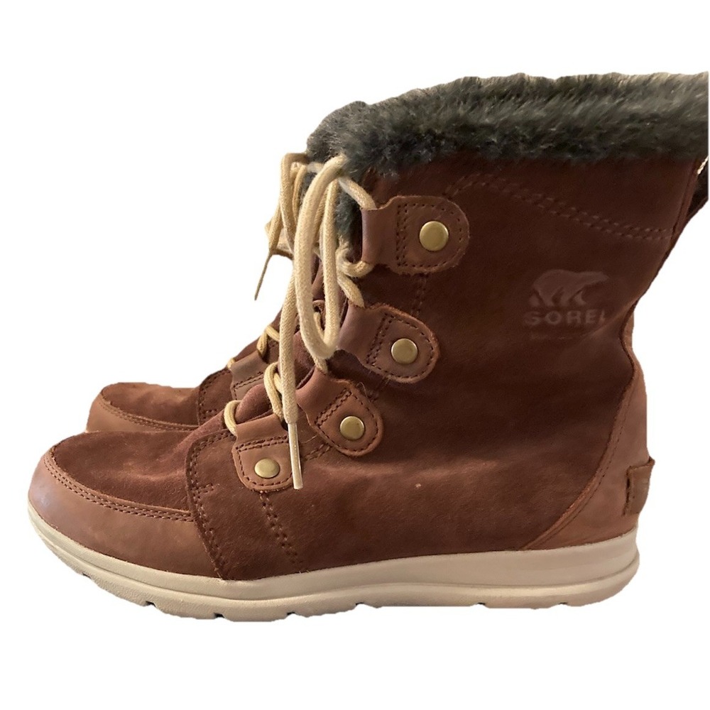 Sorel Boots NL3039-283‎ Suede Lace Up Waterproof Explorer Joan Sz 9 US Brown